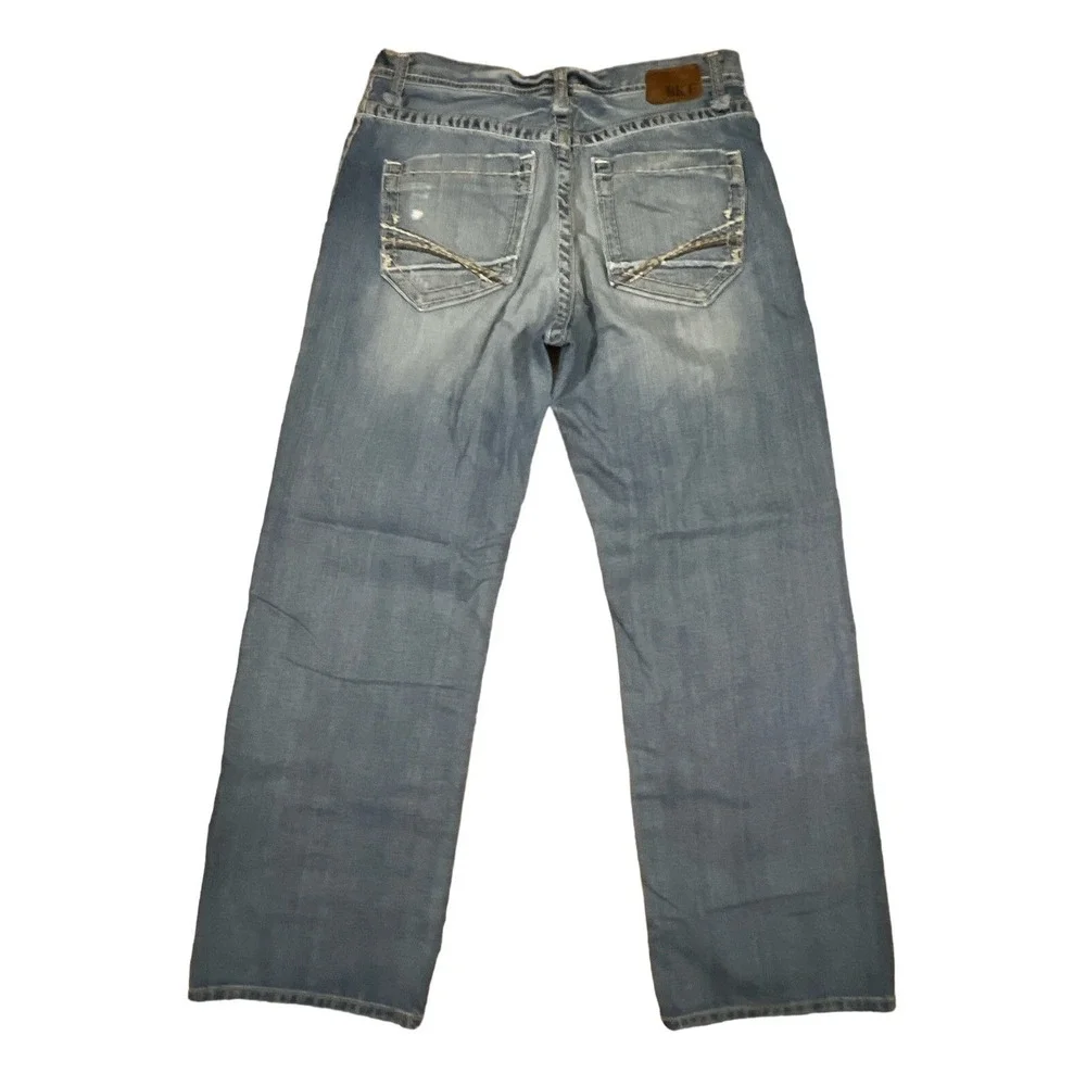BKE Buckle Mens 34x30.5 Marshall Light Wash Blue Jeans Mens Denim